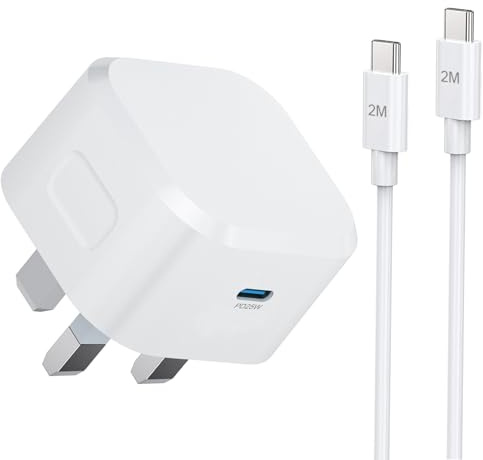 iPhone 17 Charger, iPhone 16 Fast Charger Cable 2M and Plug Quick Charge for iPhone Apple 17/17 Air/17 Pro Max/16/16e/15 Series, New i Phone Fast Charging USB Type C PD Plug UK with Long USBC Lead