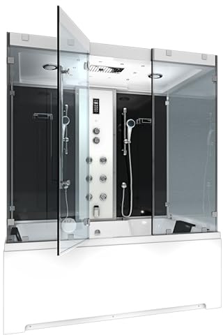 Kombination Badewanne Dusche K80-SW-EH-A-EC-SC-EA Duschtempel 100x180 cm