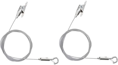COLLBATH Ganchos de Cable de Acero para Colgar Lámparas y Cuadros Gancho Ajustable de 1 Metro 2 Piezas Colgador de Alambre Seguro y Resistente para Exhibición Galerías y Hogar