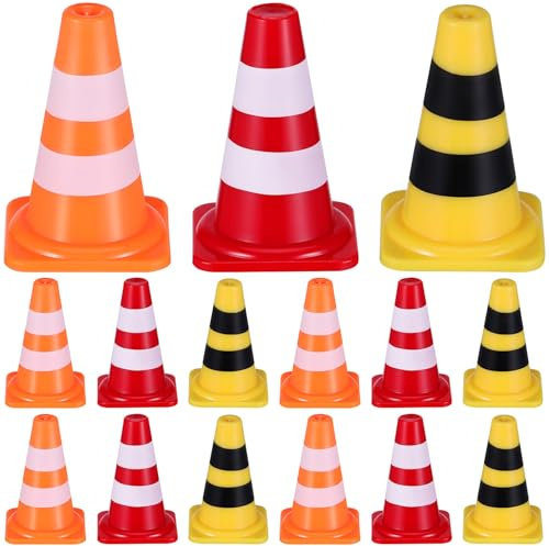 GARVALON Kleiner Verkehrskegel Satz für Kinder 30 Bunte Kleine Kegel aus Robustem Kunststoff Pädagogisches Spielzeug für Verkehrsregeln Frühe Verkehrserziehung Spielzeug für Rollenspiel