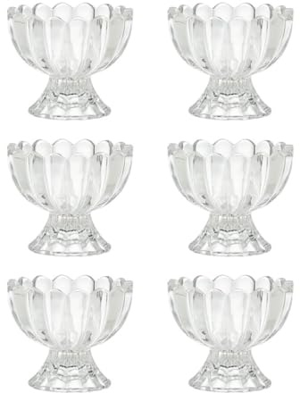 Amosfun Set 6 Coppe da Dessert in Vetro 100ml Trasparenti, Tazze per Gelato e Budino Resistenti al Freddo al Caldo, per Servire Dessert e Frutta in Cucina