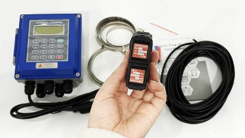 HFBTE High Temperature Ultrasonic Flow Meter Clamp-on Ultrasonic Flowmeter With TS-2-HT Small High Temp Transducer For Pipe Diameter DN25~100mm Liquid Temperature Range -30~160℃