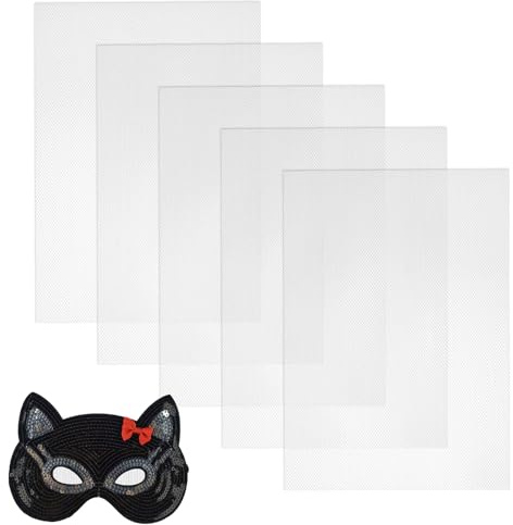 RAHHLIZS 5 fogli di rete per guaina, 30 x 20 cm, colore: bianco | Occhi da fursuit con rete trasparente per maschere cosplay, oggetti di scena, costumi e artigianato fai da te