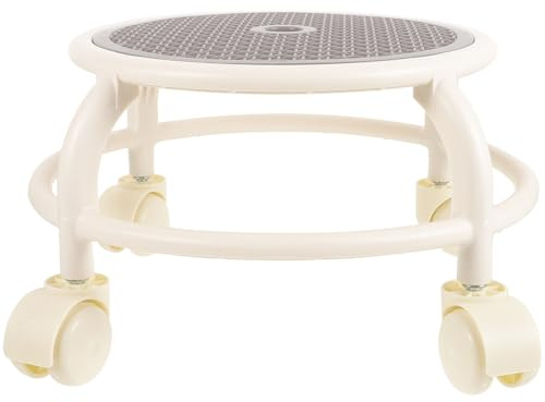 jojofuny Tabouret à Roulette Rond en Plastique, Tabouret Roulant Simple et Délicat, Capacité de Charge Forte, pour Pédicure en Salon de Beauté
