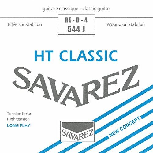 Savarez HT Classic 544J, guitarra de concierto RE4-cuerda, cuerda individual, alta tensión, grosor 0,30 mm, tensión 8,27 kg, 18,19 lbs, cuerda baja, hilo de cobre plateado, sonido lleno, tonos cálidos