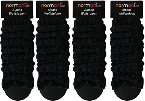 normani 4 Paar Alpaka Grobstrick Stulpen Legwärmer mit Alpakawolle