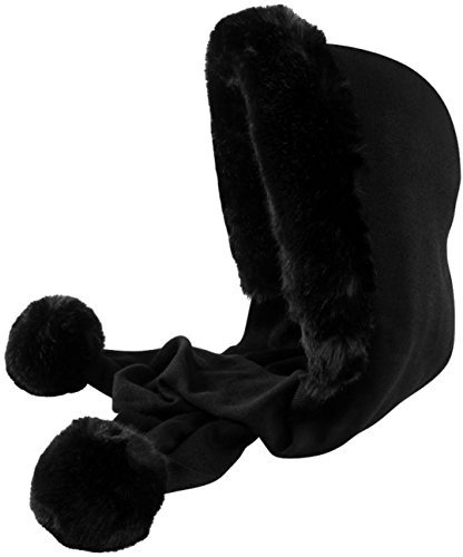 Gebeana Lumia Pompon Schalhaube Damenschal Strickschal (One Size - schwarz)