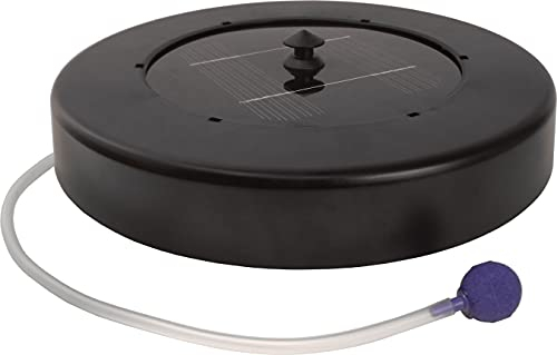 MAUK® Solar Teichbelüfter 0,8W | Solarbetriebene Sauerstoffpumpe für kleine Teiche inkl. Schlauch & Sauerstoffstein | Teichbelüftung & effektiver Schutz vor Fischsterben und Sauerstoffmangel