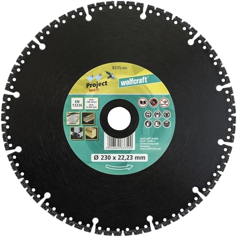 wolfcraft 1 Diamant-Trennscheibe Multi Durchmesser 230 x 22 mm, 8335000