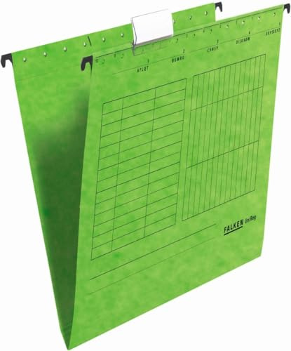 Falken 25 x Hängemappe UniReg Kraftkarton 230g/qm seitlich offen grün