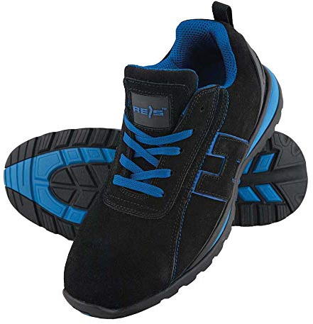 REIS - Scarpe da Lavoro, Nero/ Blu, 42 EU