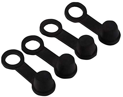 Aramox tapones de pezón de purga, 4x freno de goma negro purgador universal válvula de pezón tapón de grasa tapón de protección contra el polvo