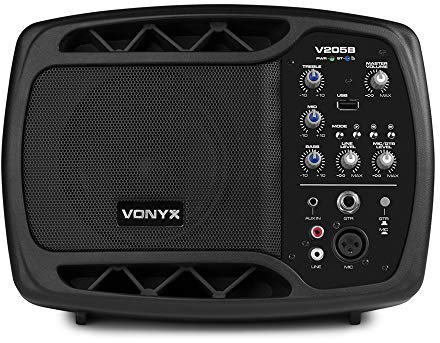 VONYX V205B Compact Personal Active Monitor - Bluetooth Speaker with Mount for Stage Monitors, Foldback Monitor, Compact PA System