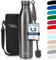 Milu Termo Botella de Agua 500ml, 750ml, 1l - Acero Inoxidable - Aislamiento de Vacío de Doble Pared - Libre BPA (Gris, 1000ml)