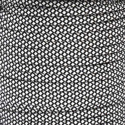MOOCY Diamond Pattern Paracord 550 Paracord Rope,7 Inner Strands/Parachute Cord,Nylon Type III Paracord,Ideal Nylon String for Survival & Camping Gear - 5/32 in x 164 ft (4mm x 50m),Silver Black