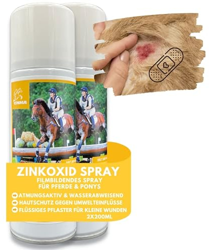EMMA Zinkspray Pferd Hund I Zinksalbe Wundsalbe zum Sprühen 2x200 ml Zinkoxid Spray Wundspray Zink Wundschutz Juckreiz Hund Katze I Wundspray bei wunder Haut Mauke für Tiere I Sprühpflaster wasserfest