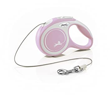 Flexi Hundeleine, ausziehbar, mit weichem Griff, 3 m / 5 m / 8 m / 8 m / 8-20 kg, Rose, 4000498042700