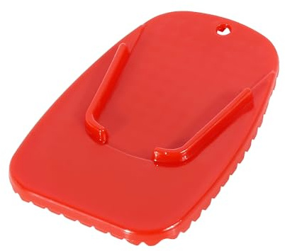 F FIERCE CYCLE Motorrad Seitenständer Verlängerungspad Rot 1pc | Aus Kunststoff, Für Motorrad, Rutschfest, Stabile Leistung, Einfache Installation, 9x5.8x0.8cm, Konkav-Konvexe Unterseite