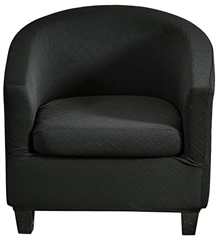 CHNSHOME Sesselbezüge 2 Stück Stretch Sesselhusse Sesselbezug Clubstuhlbezüge 1 Sitzer Tullsta Barstuhlbezug cocktailsessel Sesselbezug Schwarz
