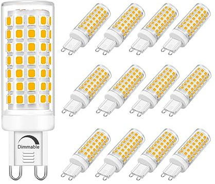 Yosenmi Dimmable G9 Led Bulb 5W, 40W Halogen Equivalent, Warm White 3000K, 120V G9 Base Light Bulbs for Home Lighting,12-Pack