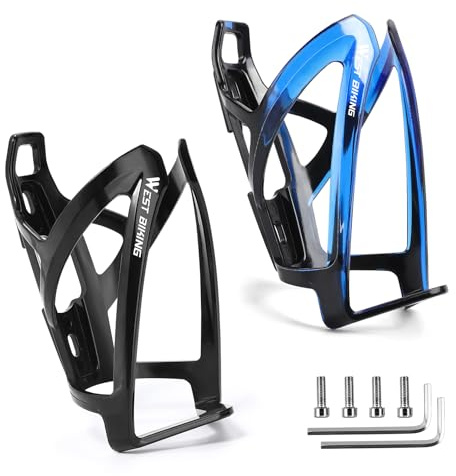 West Biking Bike Water Bottle Cages Ultra-Light Durable PC Bicycle Bottle Holder with Screws Tool, Easy Installation Bicycle Drink Cup Holders Cycling Kettle for MTB Road Bikes