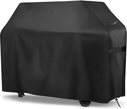 BBQ Cover, Barbecue Covers 420D Oxford Fabric, Outdoor bbq Cover Waterproof, UV & Tear Resistant, Windproof Gas bbq Covers for Weber, Brinkmann, Char Broil (Black, 152x71x111cm)