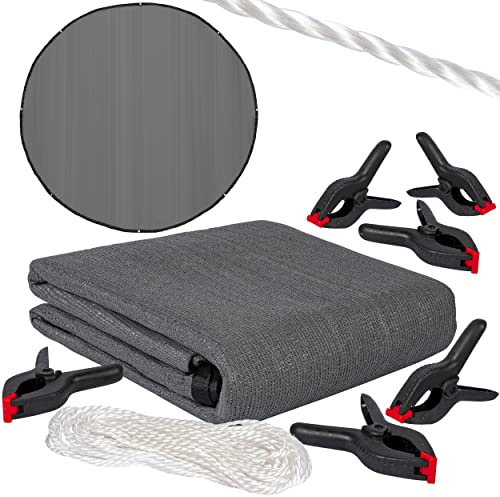 ONVAYA® Trampolin Sonnensegel in Anthrazit | Reißfest und luftdurchlässig | Schutz vor UV- Strahlung und Witterung | Trampolin Abdeckung Ø 305 | Aus 100% HDPE Kunststoff-Gewebe