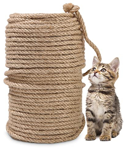 Heuchaey Griffoir en sisal naturel pour chat - 50 m - Réparation de corde pour chat - Décoration de jardin