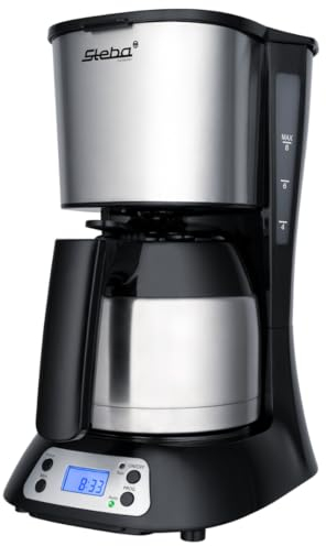 Steba Filterkaffeemaschine mit Thermokanne für ca. 8 Tassen à 125 ml, Wassertank mit ca. 1 Liter, integrierter Tropfstopp, elektronische Steuerung, 900 Watt, KM F3 Thermo