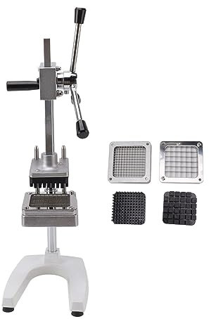 French Fry Cutter, Commercial Vegetable Fruit Chopper Stainless Steel, Heavy Duty Professional Food Dicer with 0.24in 0.35in 0.51in Blades for Restaurants Home Kitchen