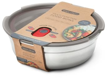 BLACK + BLUM Edelstahl Lunchbox, Mikrowellengeeignet, Rund 650 ml | Auslaufsicher & Luftdicht, Robust & Wiederverwendbar, Edelstahl Dose mit Deckel, Stapelbar, Für Lunch & Snacks