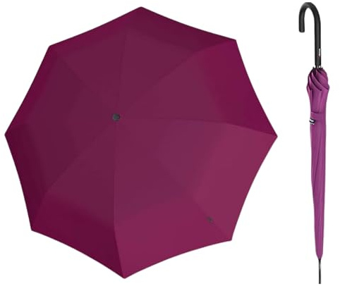 'Knirps A.760 Curved Handle Automatic Rain Umbrella for Adults – 42'' Canopy, Polyester Case Included'