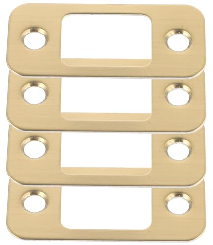 Uonlytech Lot De 4 Plaques De Gâche En Acier Inoxydable Pour Serrure À Pêne Dormant Renforcement Sécurité Porte D'Entrée Installation Facile Usage Résidentiel Et Commercial
