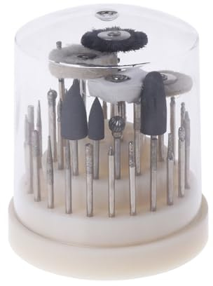 Juego de 41 brocas giratorias de acero de tungsteno con vástago de 2,35 mm, herramienta de pulido giratoria para madera, plástico, metal, cerámica