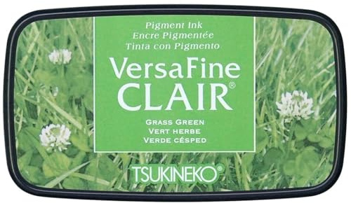Tsukineko VersaFine Clair Tampon encreur Vert Grand Opaque Imperméable Archival-Gaufrage Taille du Tampon : 7,6 x 3,5 cm