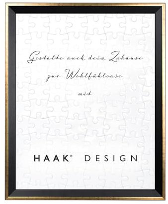 Haak Puzzlerahmen RICO 36 X 49 cm Schwarz Gold glänzend Rahmen für Puzzle