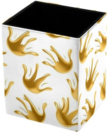 DragonBtu Stiftehalter für den Schreibtisch, Stifteetui mit goldenen Katzenkrallen, Kapazität, Stiftebecher, Leder, Make-up-Pinselhalter für Büro, Schreibtisch-Organizer