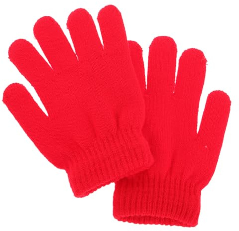 SAFIGLE guantes de cinco dedos guantes de esquí niños guantes sin dedos de lana guantes de punto para niños o niñas guantes de niñas guantes de niños guantes de invierno rojo