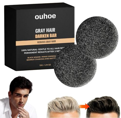 2 Piezas Anti Gray Bar,Anti Gray Bar Hombre,Fórmula Vegetal Natural,Anti Grey Bar,Nutre Las Raíces Del Cabello,Restaura el Color Natural Del Cabello y Promueve Una Apariencia Juvenil