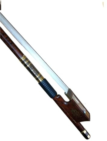Professioneller Geigenbogen 4/4-Geigenbogen aus weißem Rosshaar Schlangenholz-Frosch und Schlangenholz-Rundstab aus Kupfer