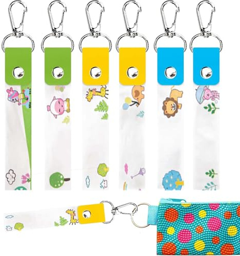 Ajinacious Lot de 6 étiquettes d'identification personnalisées pour enfants, étiquettes d'identification pour sac à dos, bouteille d'eau, garderie, école, porte-clés personnalisés pour sacs à dos
