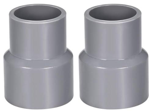 TOP-VIGOR 2Pcs PVC DWV Reducing Coupling, 32mm x 40mm Socket Pipe Fitting Adapter Connector, Duct Reducer Pipe Fitting for Water Supplies Build, Gray