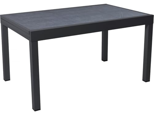 habitat et jardin Gartentisch aus Aluminium ausziehbar Lagos - 140/280 x 90 x 76 cm - Schwarz