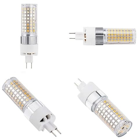 RZL Éclairage, Lot de 4, ampoule LED en forme de maïs avec couvercle G8.5 12 W AC100~277 V 120 LED-2835 SMD PC + lampes en aluminium(Warm white)