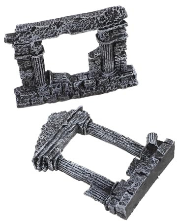 VALICLUD 2pezzi Decorazione in Resina per Acquario Colonne in Marmo Realistico per Acquario Adatto e Ufficio Materiale in Resina Resistent Abrasione Ammollo