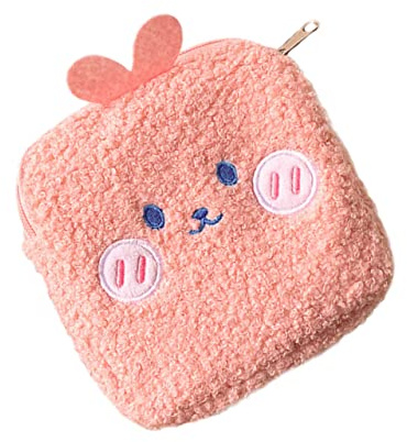 VALICLUD Toiletbag Damenbinden-tasche Stilleinlagen-etui Multifunktions-aufbewahrungstasche Mini-aufbewahrungstasche Tragbare Waschtasche Aus Plüsch Mit Cartoon-design Für Reisen Und Alltag