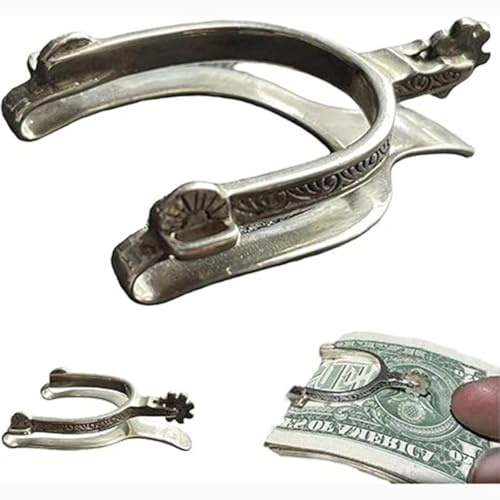 Raro fermasoldi vintage in argento sterling Western Spur Raro fermasoldi vintage in argento sterling con sperone western, fermasoldi personalizzati con incisione, portasoldi in argento, regalo for cav