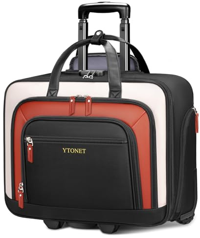 Ytonet Lockable Wheeled Laptop Bag, 17.3 Inch Laptop Bag with Wheels