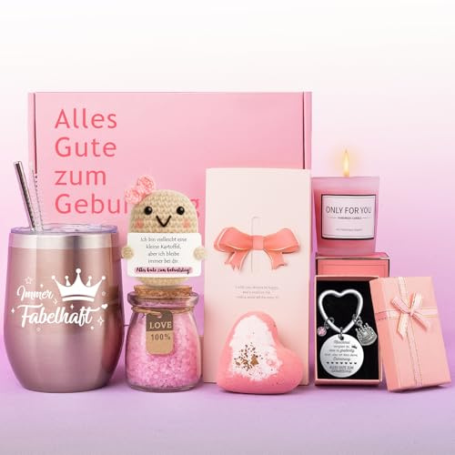 Tixlux Geschenk für Frauen, Alles Gute zum Geburtstag Geschenkset, liebevolles Geburtstagsgeschenk für Freundin, Schwester, Ehefrau, Mutter, perfekt für Geburtstag, Überraschung & mehr