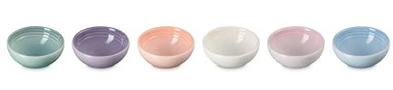 Le Creuset Stoneware Set Of 6 Vancouver Pinch Bowls, Pastel Multi Color